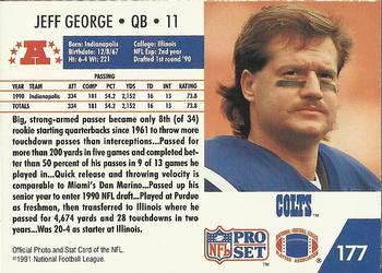 1991 Pro Set #177 Jeff George Back