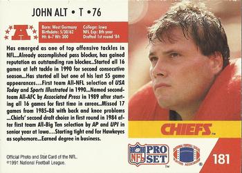 1991 Pro Set #181 John Alt Back