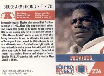 1991 Pro Set #226 Bruce Armstrong Back