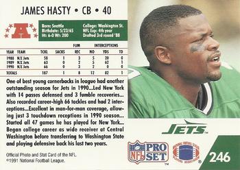 1991 Pro Set #246 James Hasty Back