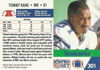 1991 Pro Set #301 Tommy Kane Back