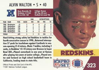 1991 Pro Set #323 Alvin Walton Back