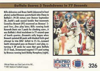1991 Pro Set #326 Bills' Rally Stuns Broncos Back