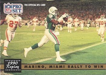 1991 Pro Set #340 Marino, Miami Rally To Win Front