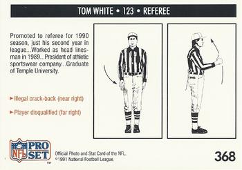 1991 Pro Set #368 Tom White Back