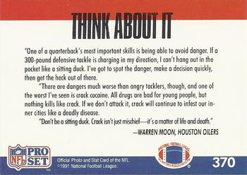 1991 Pro Set #370 Warren Moon Back