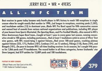 1991 Pro Set #379 Jerry Rice Back