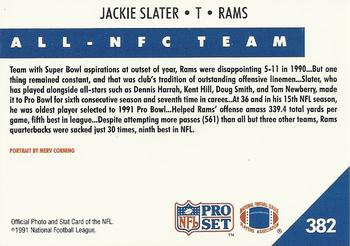 1991 Pro Set #382 Jackie Slater Back