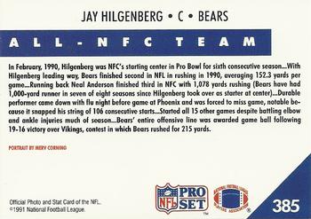 1991 Pro Set #385 Jay Hilgenberg Back