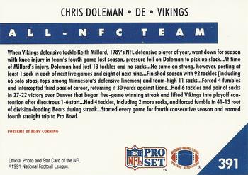 1991 Pro Set #391 Chris Doleman Back