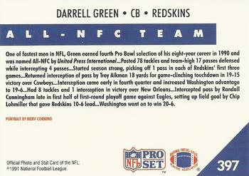 1991 Pro Set #397 Darrell Green Back