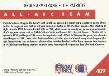 1991 Pro Set #409 Bruce Armstrong Back