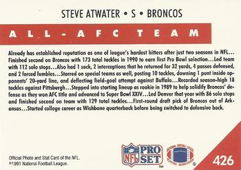 1991 Pro Set #426 Steve Atwater Back