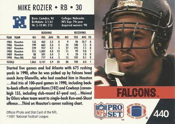 1991 Pro Set #440 Mike Rozier Back
