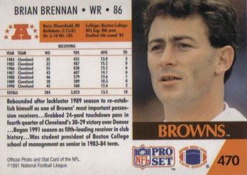1991 Pro Set #470 Brian Brennan Back