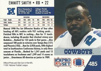 1991 Pro Set #485 Emmitt Smith Back
