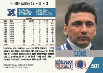 1991 Pro Set #501 Eddie Murray Back