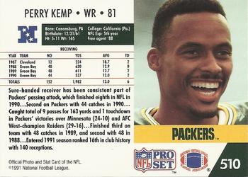 1991 Pro Set #510 Perry Kemp Back