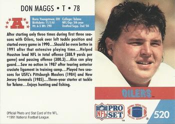1991 Pro Set #520 Don Maggs Back