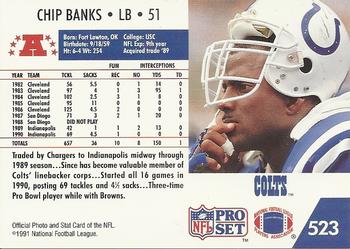 1991 Pro Set #523 Chip Banks Back