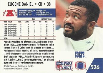 1991 Pro Set #526 Eugene Daniel Back