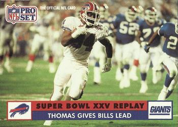 1991 Pro Set #52 Thomas Gives Bills Lead Front