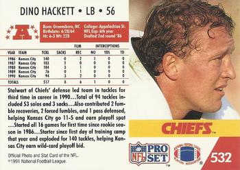 1991 Pro Set #532 Dino Hackett Back