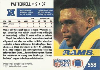 1991 Pro Set #558 Pat Terrell Back