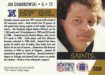 1991 Pro Set #588 Jim Dombrowski Back