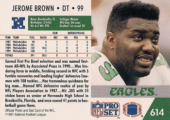1991 Pro Set #614 Jerome Brown Back