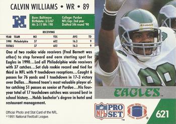 1991 Pro Set #621 Calvin Williams Back