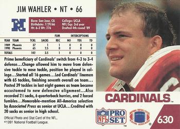 1991 Pro Set #630 Jim Wahler Back