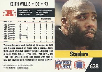 1991 Pro Set #638 Keith Willis Back