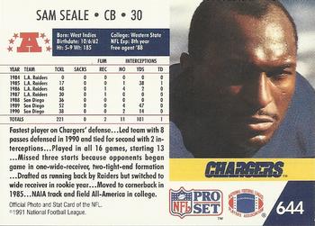 1991 Pro Set #644 Sam Seale Back