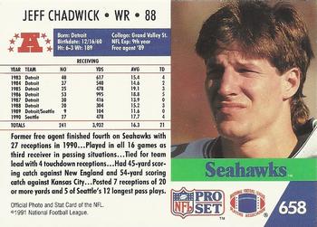 1991 Pro Set #658 Jeff Chadwick Back