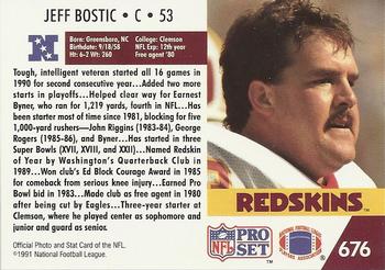 1991 Pro Set #676 Jeff Bostic Back