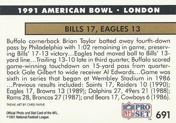 1991 Pro Set #691 1991 American Bowl * London Back