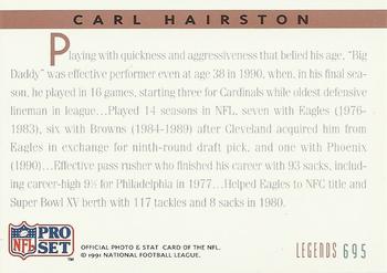 1991 Pro Set #695 Carl Hairston Back