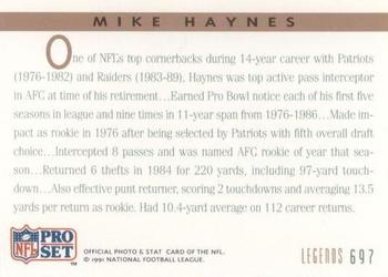 1991 Pro Set #697 Mike Haynes Back