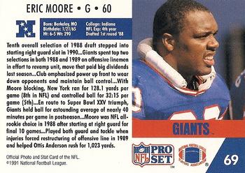 1991 Pro Set #69 Eric Moore Back