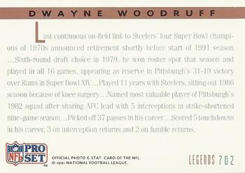 1991 Pro Set #702 Dwayne Woodruff Back