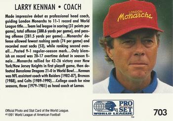 1991 Pro Set #703 Larry Kennan Back