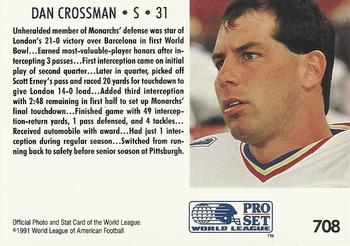 1991 Pro Set #708 Dan Crossman Back