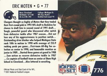 1991 Pro Set #776 Eric Moten Back