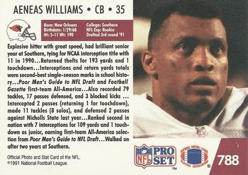 1991 Pro Set #788 Aeneas Williams Back