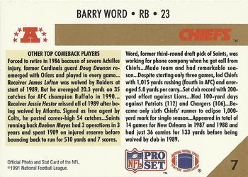 1991 Pro Set #7 Barry Word Back