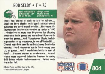 1991 Pro Set #804 Rob Selby Back