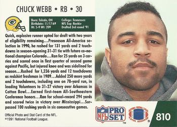 1991 Pro Set #810 Chuck Webb Back