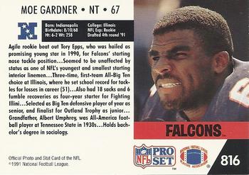 1991 Pro Set #816 Moe Gardner Back