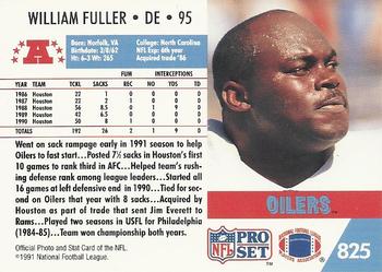 1991 Pro Set #825 William Fuller Back
